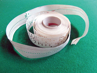 Punched paper tape used as KT-1 input data