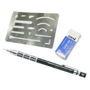 An eraser shield, eraser, and mechanical pencil